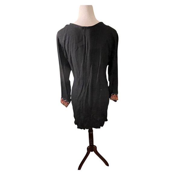 Black embroidered kurta tunic XL - Picture 3 of 4